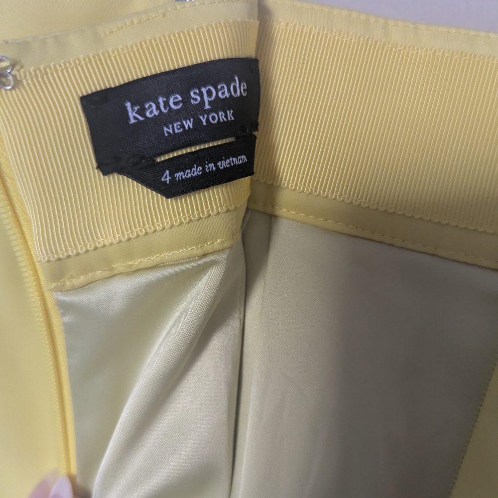 Kate Spade *Duchess Satin Pencil Skirt*Yellow - Picture 5 of 5